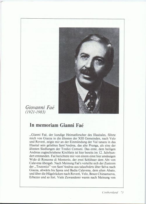 In memoriam Gianni Faé